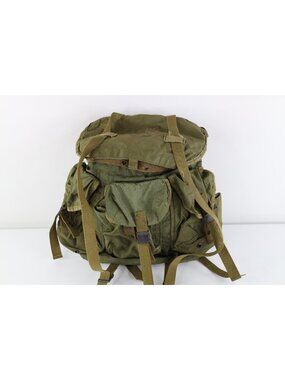 Vintage 70s Vietnam War USGI Distressed LC-1 Field Pack Bag Rucksack Green USA